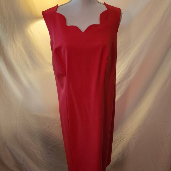 Talbots dark coral sheath dress, size 12W - Picture 1 of 6